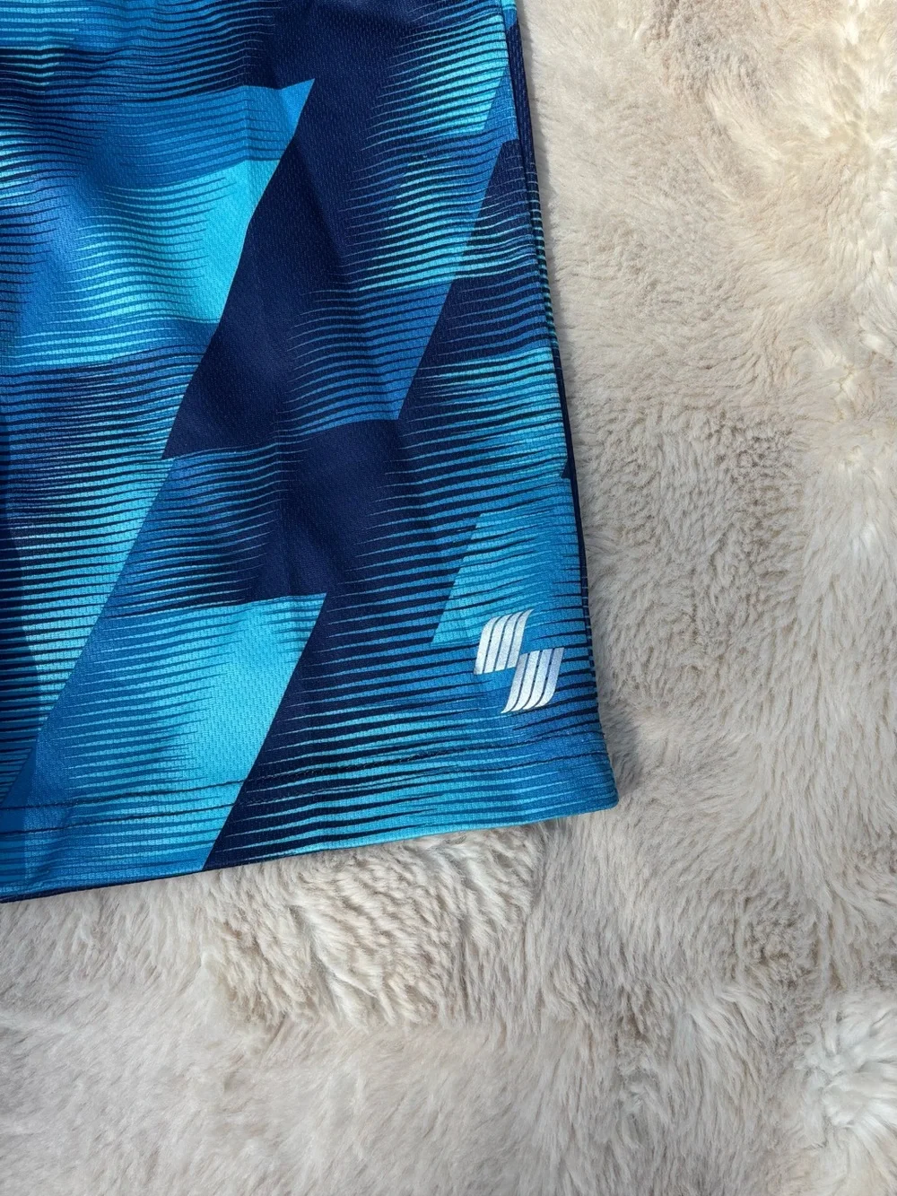 Place Sport Kids Blue Geometric Active Shorts